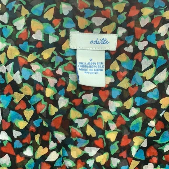 Chiffon Anthropologie odille blouse heart pattern - Picture 3 of 4